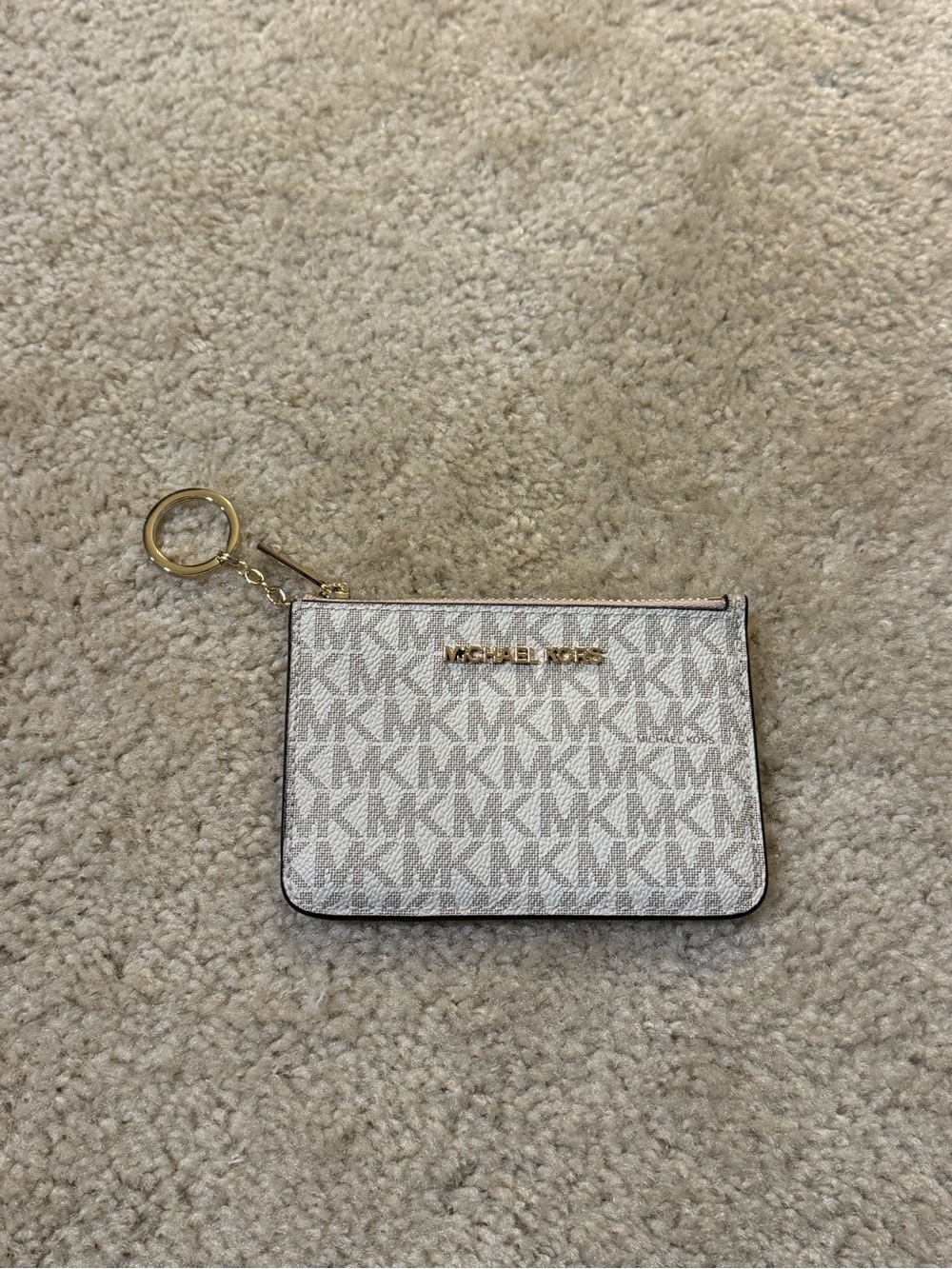 NWOT Michael Kors Jet Set Travel Small Signature Logo Coin Purse PWD BLSH MLT